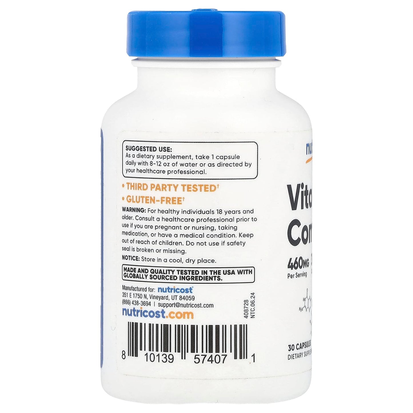 Nutricost Vitamin B Complex Cápsulas
