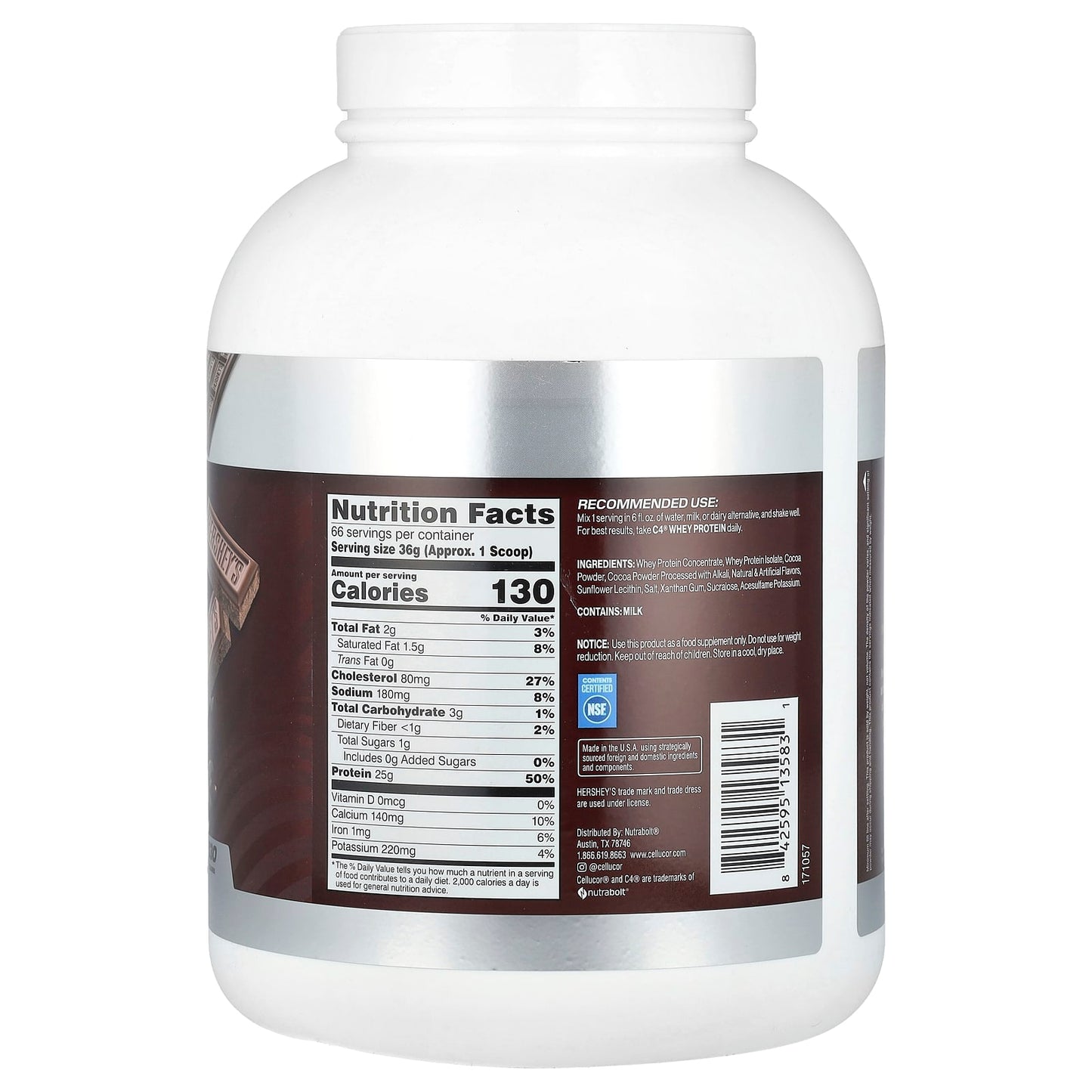 C4 Whey Protein - Hersheys Chocolate - 66 Serv 5 Lbs