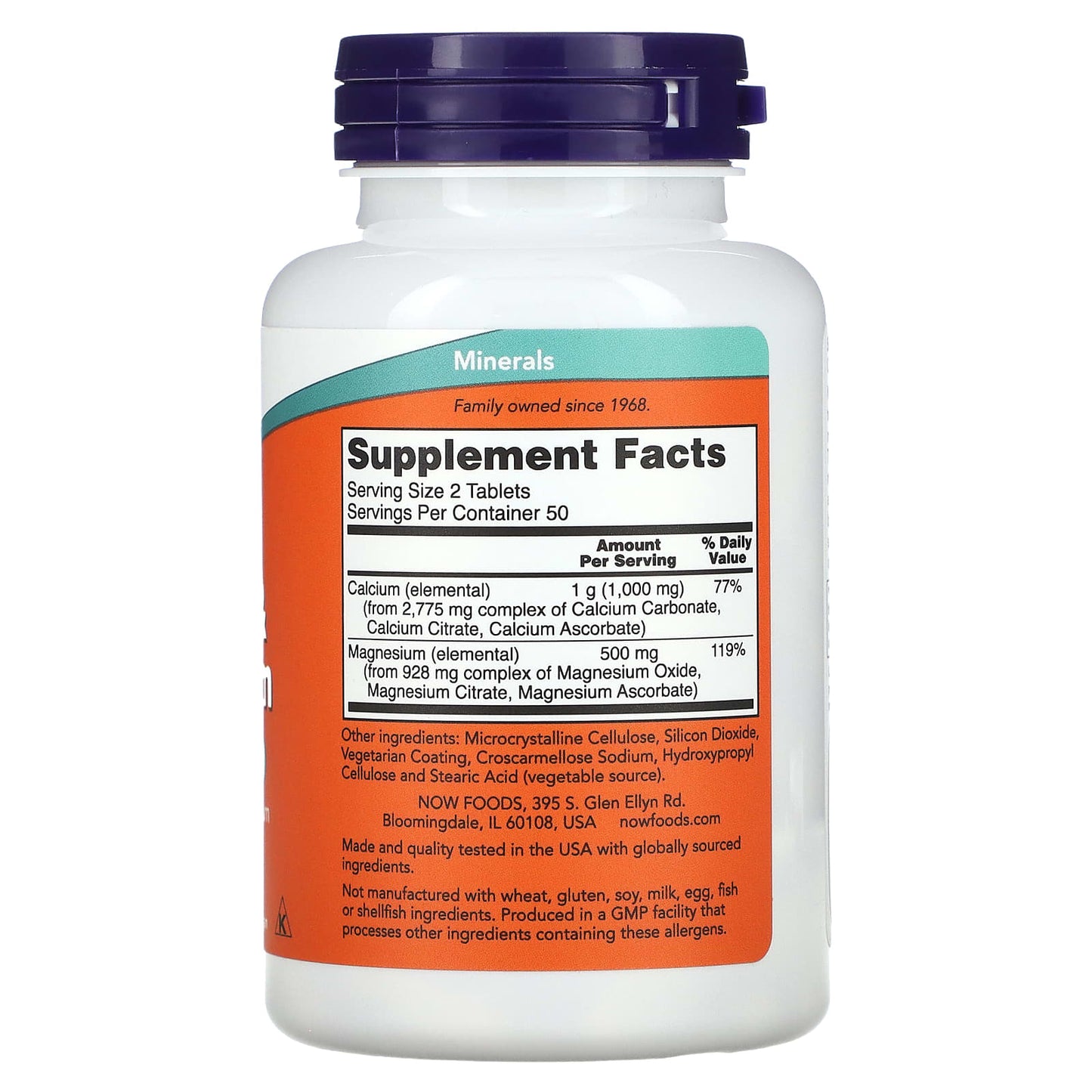 NOW Foods Calcio y Magnesio 100 Comprimidos