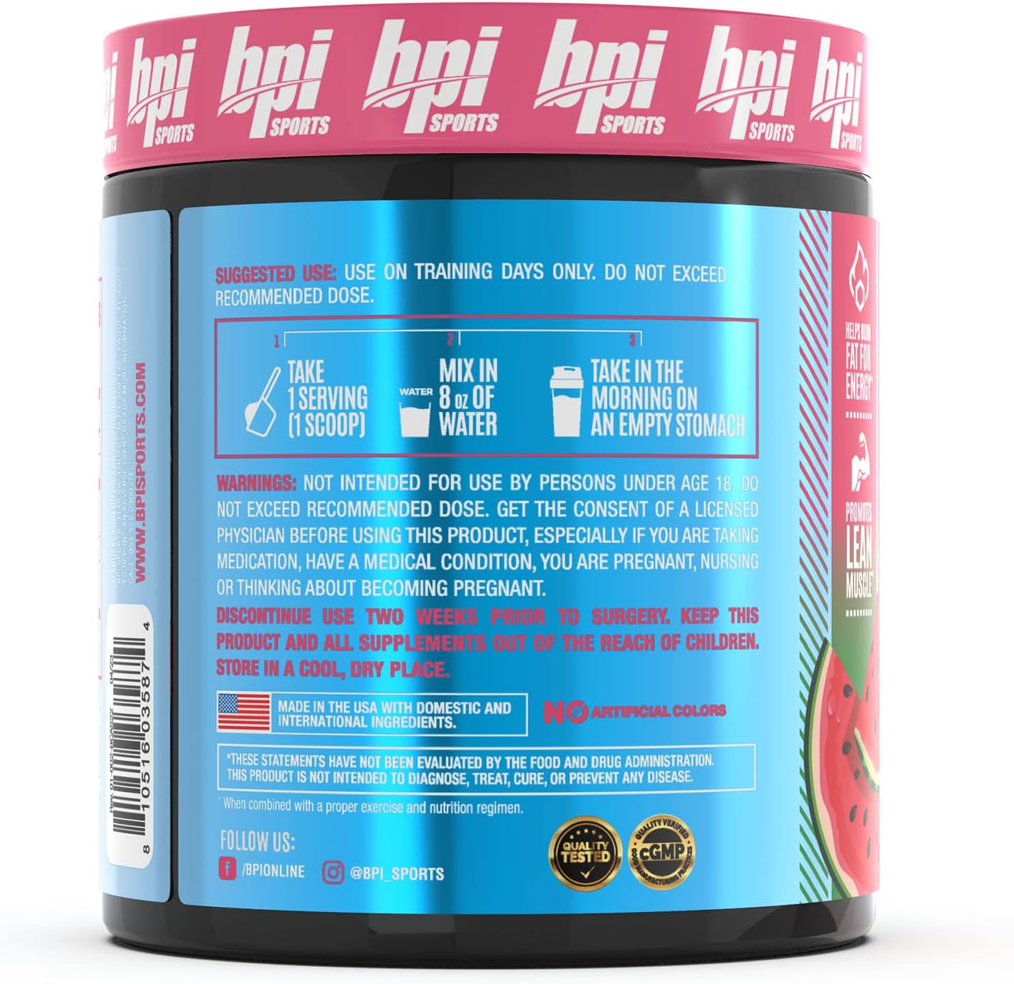 BPI Sports Best BCAA Shredded - Fórmula de Recuperación Termogénica sin Cafeína