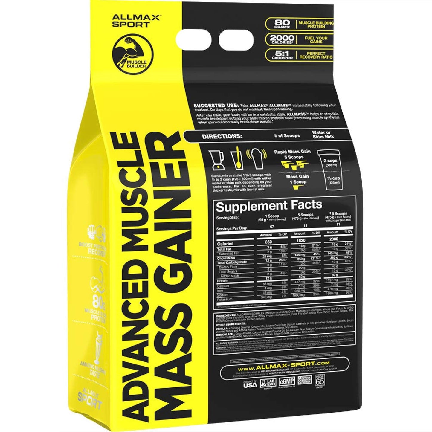 Allmax AllMass Post Workout Gainer 5.4kg - Vanilla