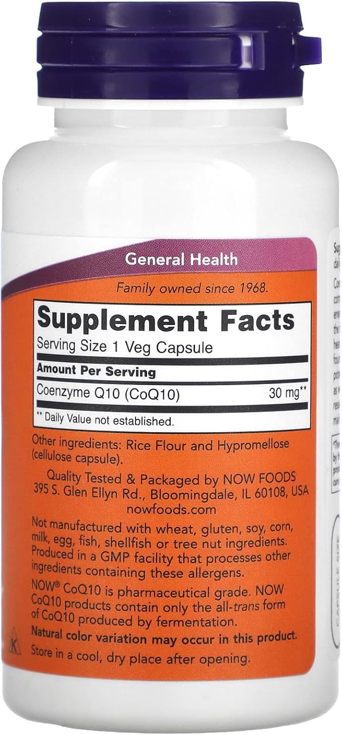 NOW Foods CoQ10 100 mg 60 Cápsulas
