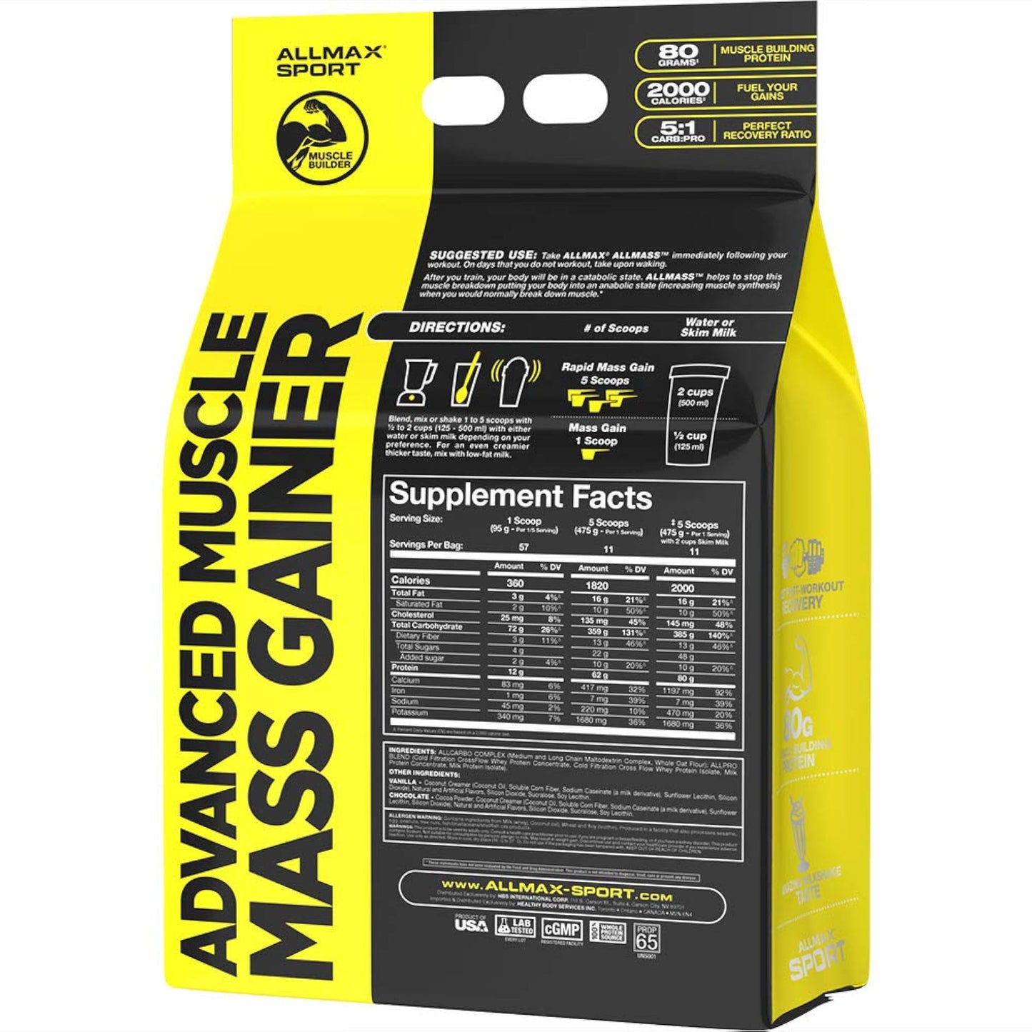 Allmax AllMass Post Workout Gainer 5.4kg - Vanilla
