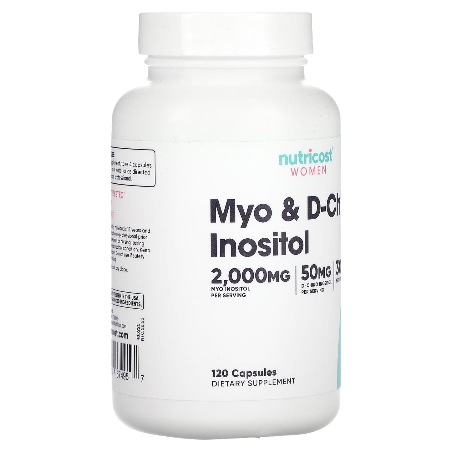 Nutricost Mioinositol y D-quiroinositol 120 Cápsulas