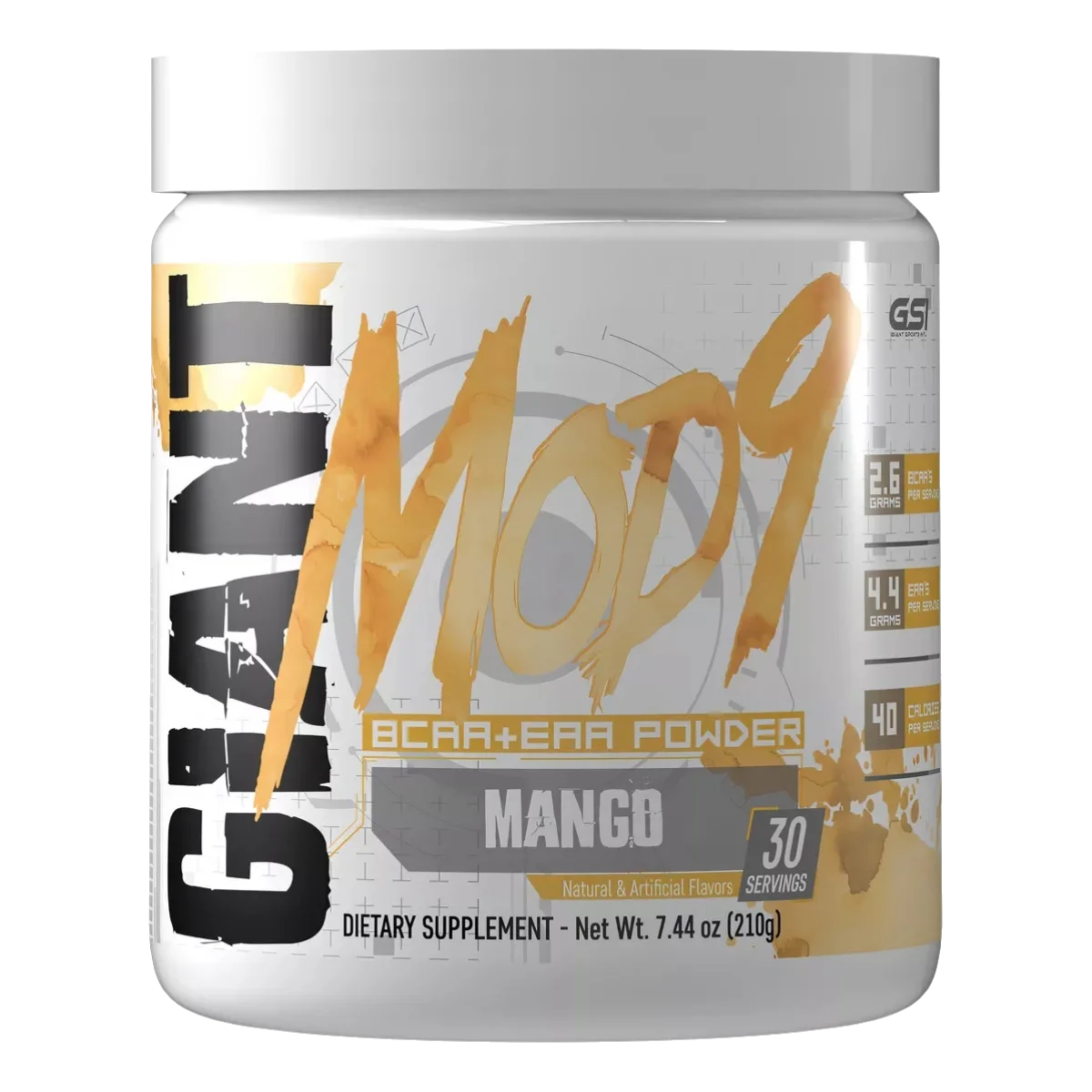 Giant BCAAs + EAAs Aminoácidos de Cadena Ramificada - Sabor Mango, 30 Servicios
