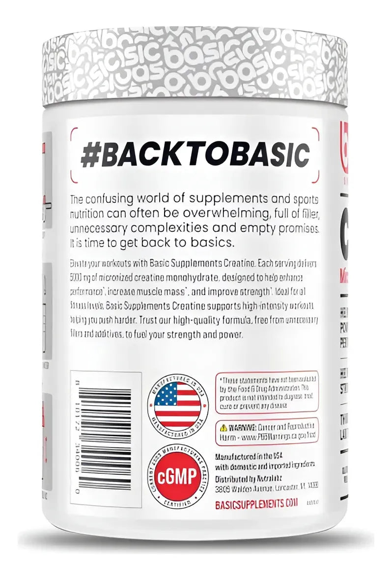 Basic Creatina Monohidrato en Polvo 300g - Sin Sabor