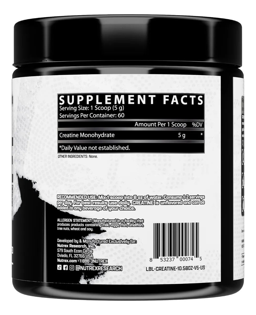 NUTREX Research Creatina Monohidratada Micronizada Sin Sabor