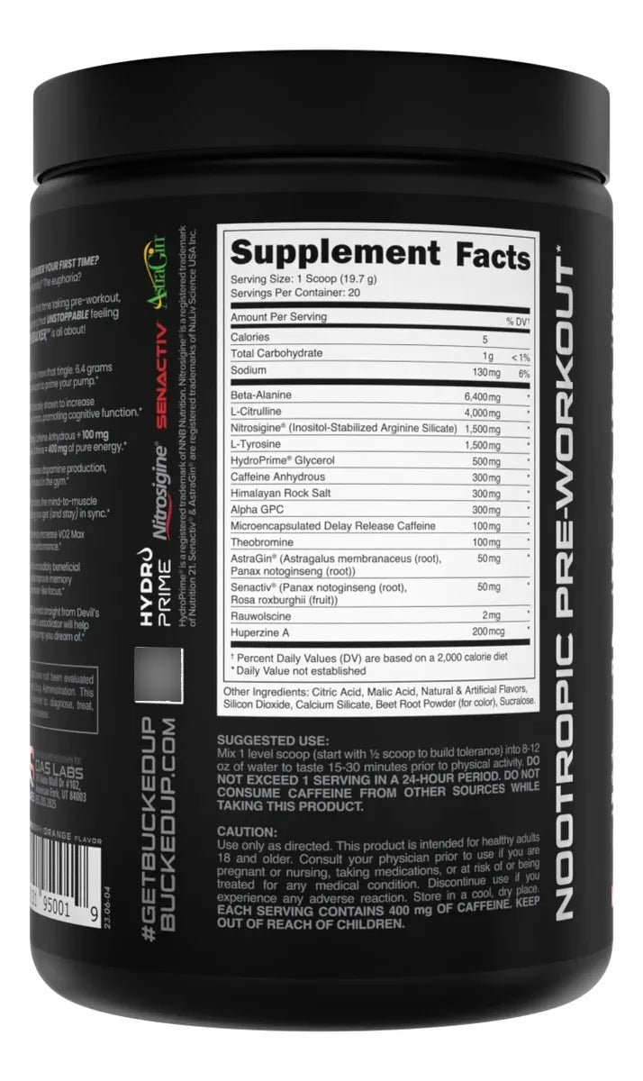 Bucked Up Mother Bucker Pre-Workout High-Stimulant 20 Servings