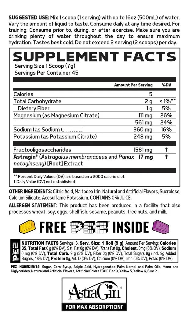 Glaxon PEZ Astrolyte 315g - Uva - 45 Porciones