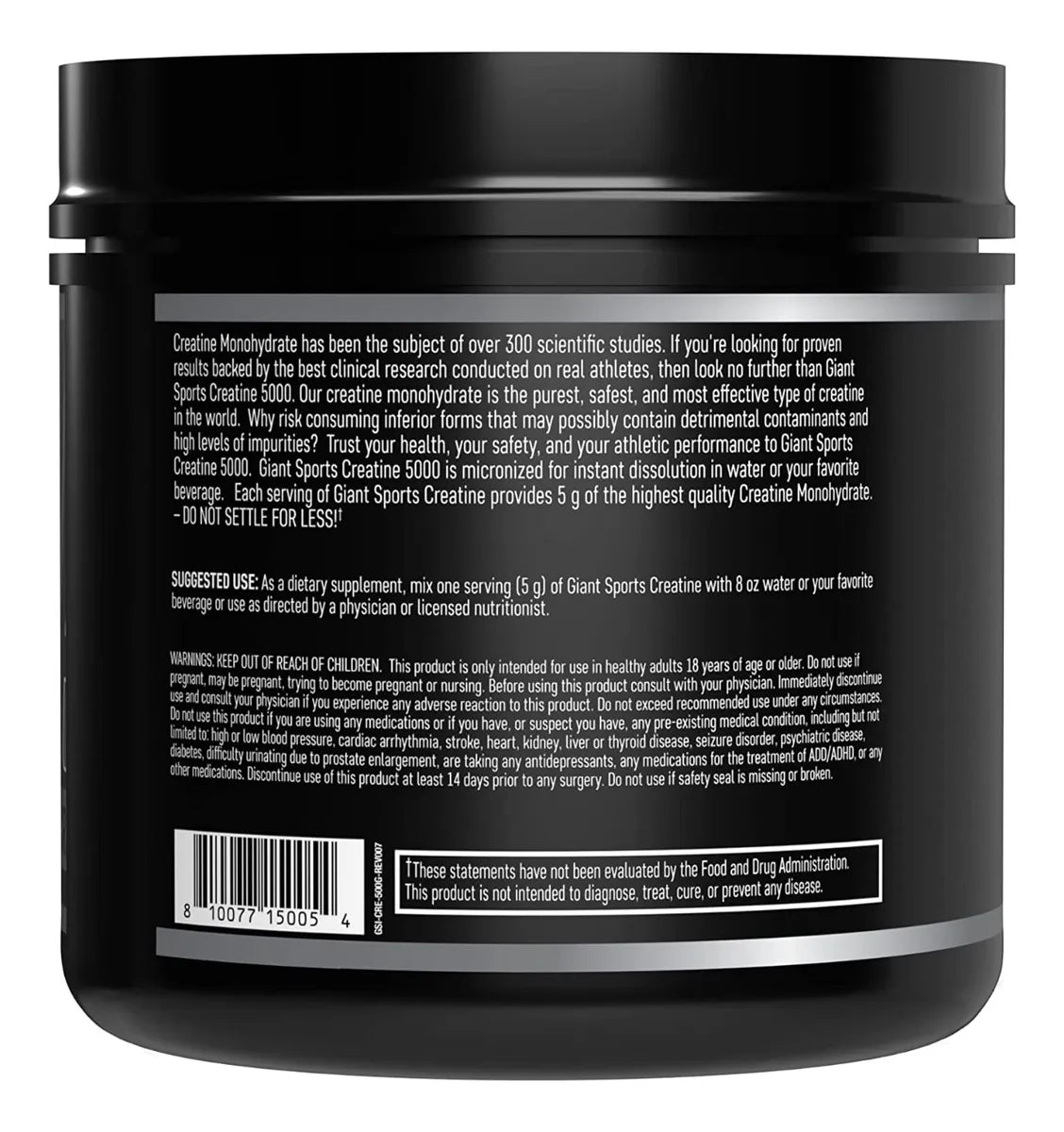 Giant Sports Creatina Monohidratada 500g Sin Sabor