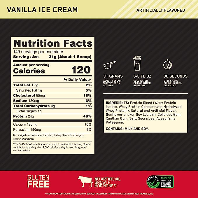 Gold Standard 100% Whey 10lb | Proteína Premium 141-149 porciones - MarketFit