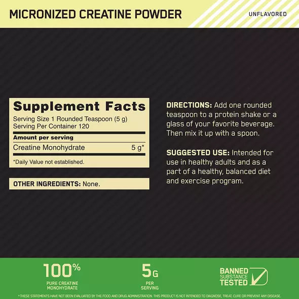 Micronized Creatine Powder | Creatina monohidrato micronizada 300gr 60 servicios - MarketFit