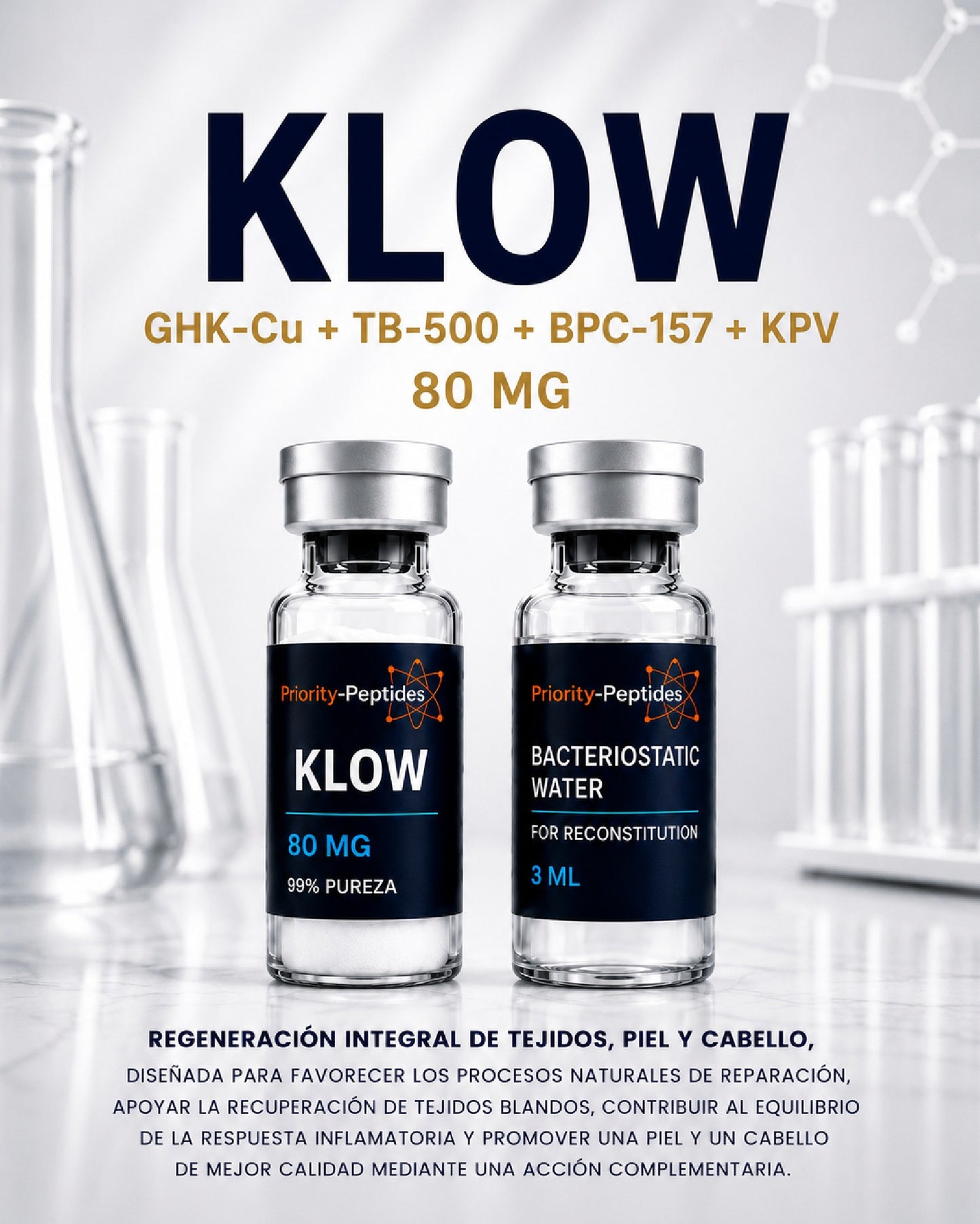 KLOW Research Peptide Blend 80 mg (GHK-Cu + TB-500 + BPC-157 + KPV)