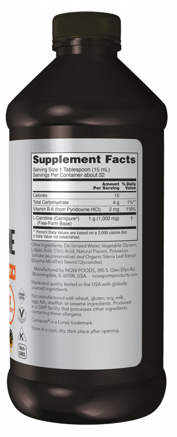 NOW Sports L-Carnitine Liquid - Tropical Punch