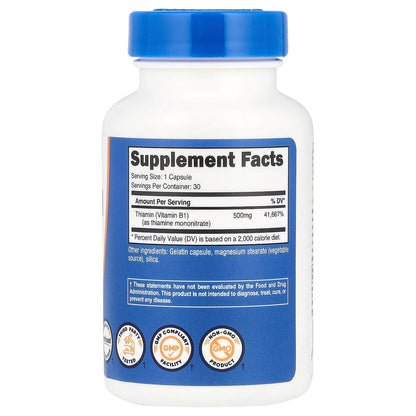 Nutricost Vitamin B1 Thiamine Cápsulas