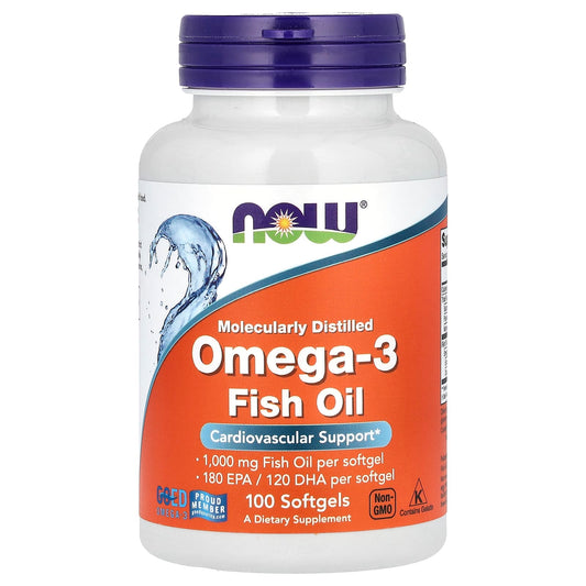 NOW Foods Aceite de Pescado Omega-3 1000 mg 100 Cápsulas Blandas