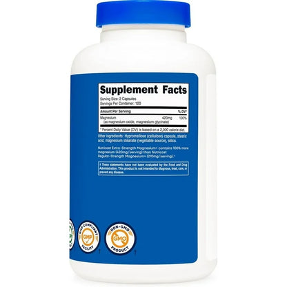 Nutricost Glicinato de Magnesio 420 mg 240 Cápsulas
