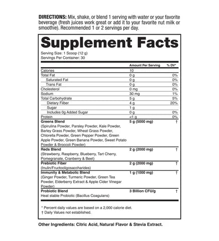 Dragon Pharma Vegan Greens & Reds Superfoods 360g