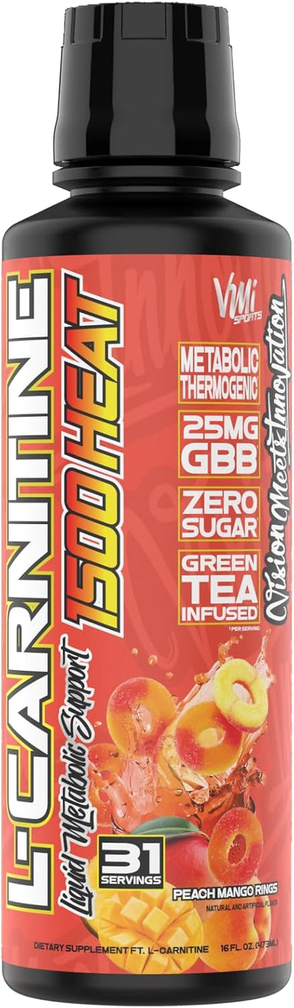 VMI Sports L-Carnitina 1500 Heat Líquida 480ml Melocotón Mango
