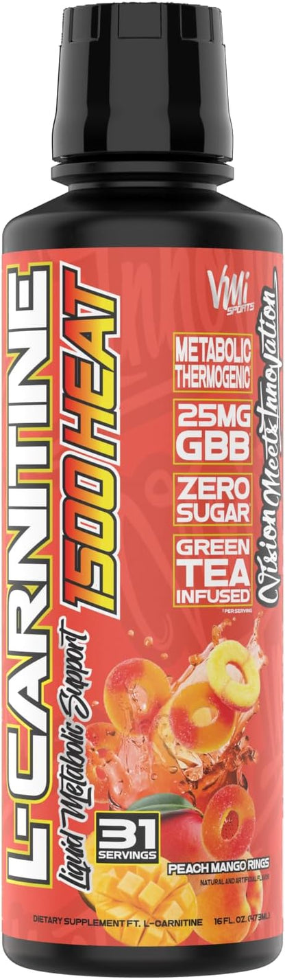 VMI Sports L-Carnitina 1500 Heat Líquida 480ml Melocotón Mango