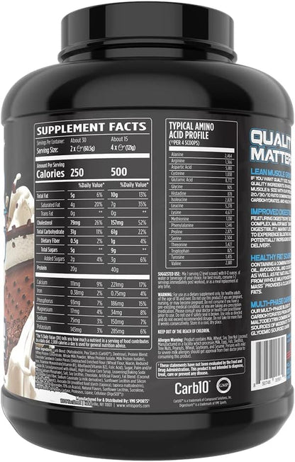 VMI Sports Major Mass Lean Mass Gainer - Sándwich de Helado (4 lb)