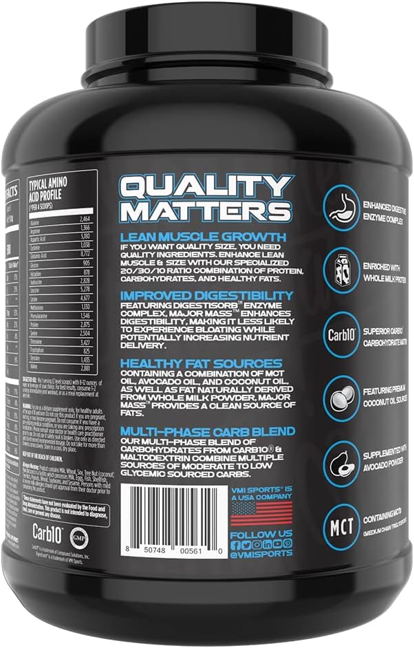 VMI Sports Major Mass Lean Mass Gainer - Sándwich de Helado (4 lb)