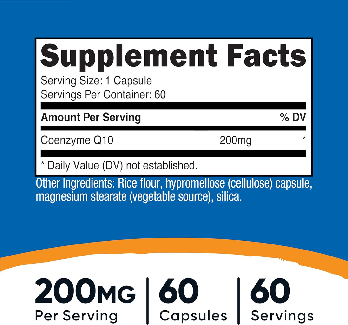 Nutricost CoQ10 200mg 60 Cápsulas Vegetarianas