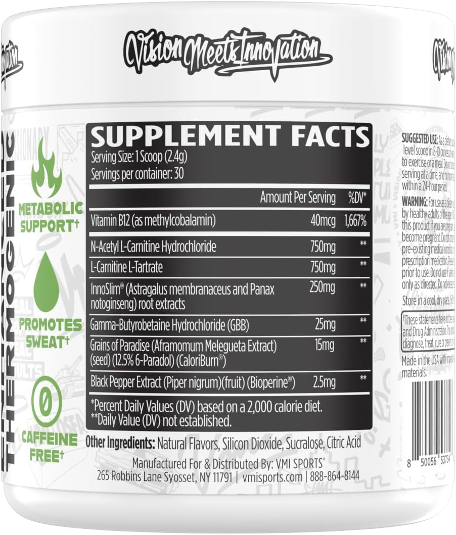 Heat L-Carnitine Powder 1500mg VMI Sports - Cherry Lime 2.54oz