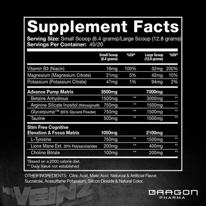 🆕 Dragon Pharma Mr. Veinz Stim Free Pre-Entreno 256g