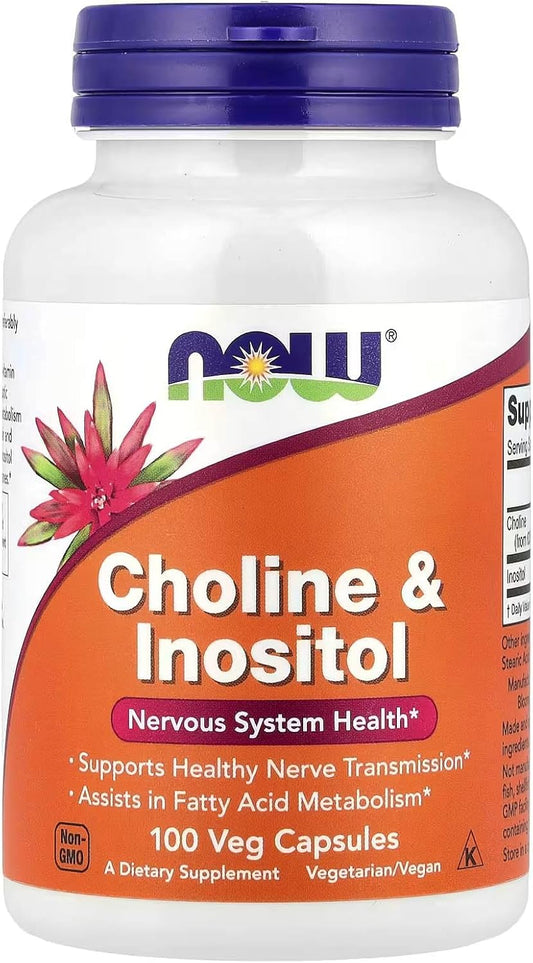 Now Foods Choline & Inositol 500 mg 100 Cápsulas