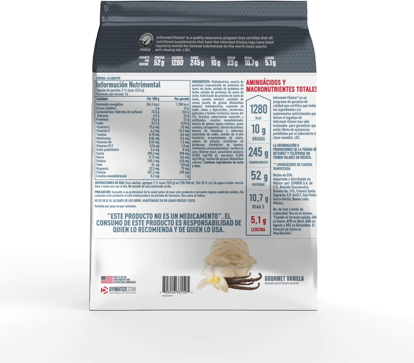 Dymatize Super Mass Gainer 12 Lbs Vainilla