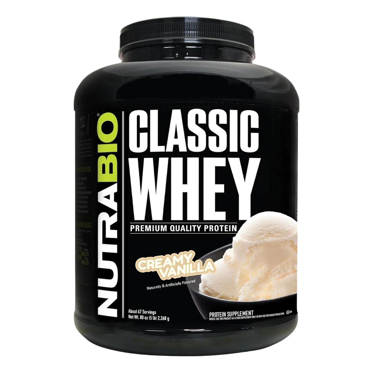 NutraBio Classic Whey Proteína Vainilla 5 lb (2.268 kg)