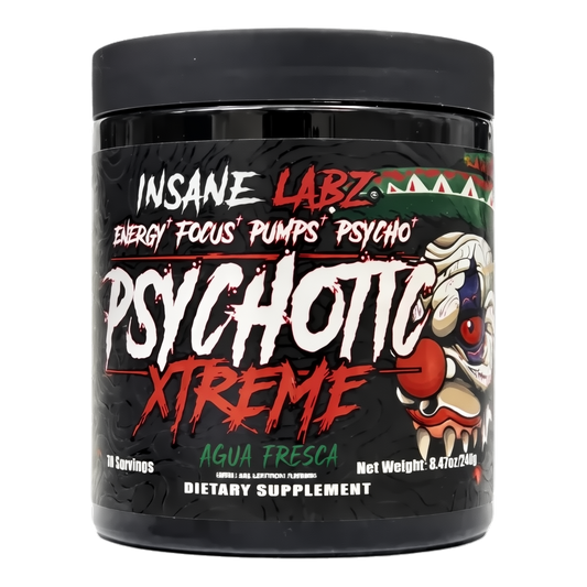 Psychotic Xtreme Pre Entreno Agua Fresa 30 Servicios (228 g)
