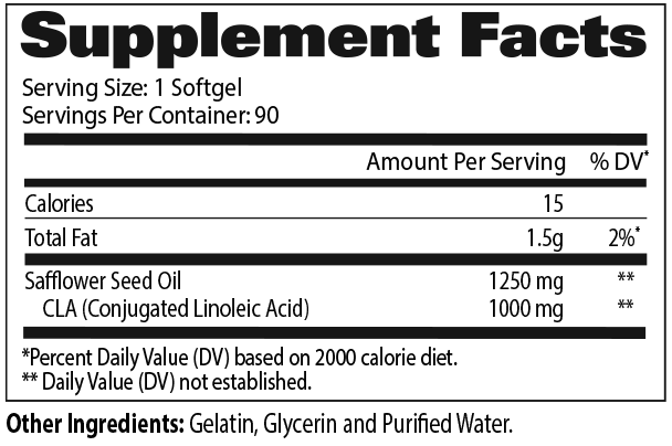 CLA 1250 | CLA (Ácido Linoleico Conjugado) 1,000mg 90 cápsulas - MarketFit