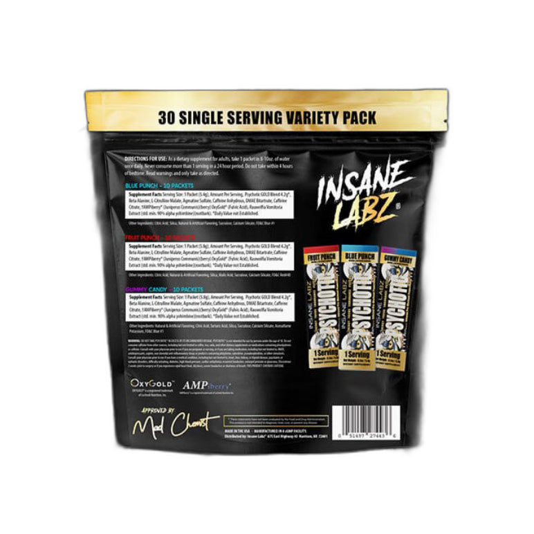 PSYCHOTIC GOLD Variety Pack | Pre-entreno 30 servicios - MarketFit
