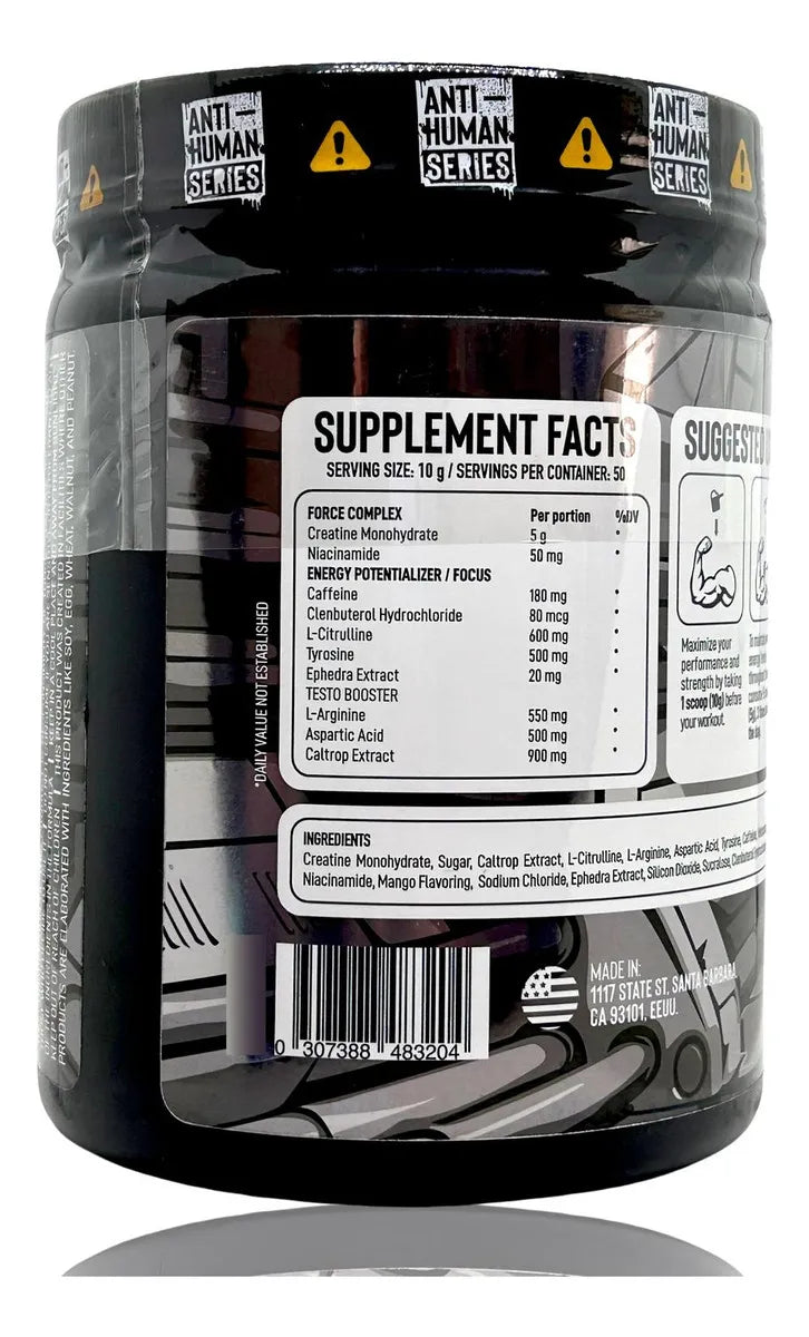 AntiHuman Specimen No. 01 Pre-Workout 50 Porciones - Mango