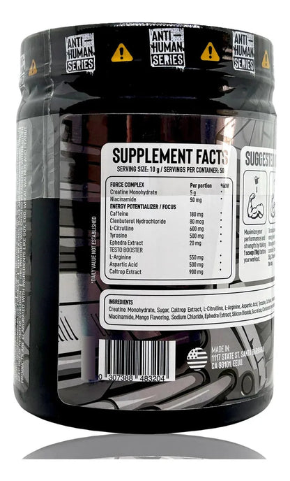 AntiHuman Specimen No. 01 Pre-Workout 50 Porciones - Mango