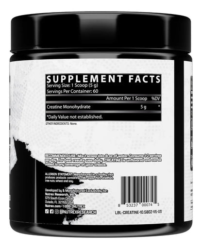 NUTREX Research Creatina Monohidratada Micronizada Sin Sabor