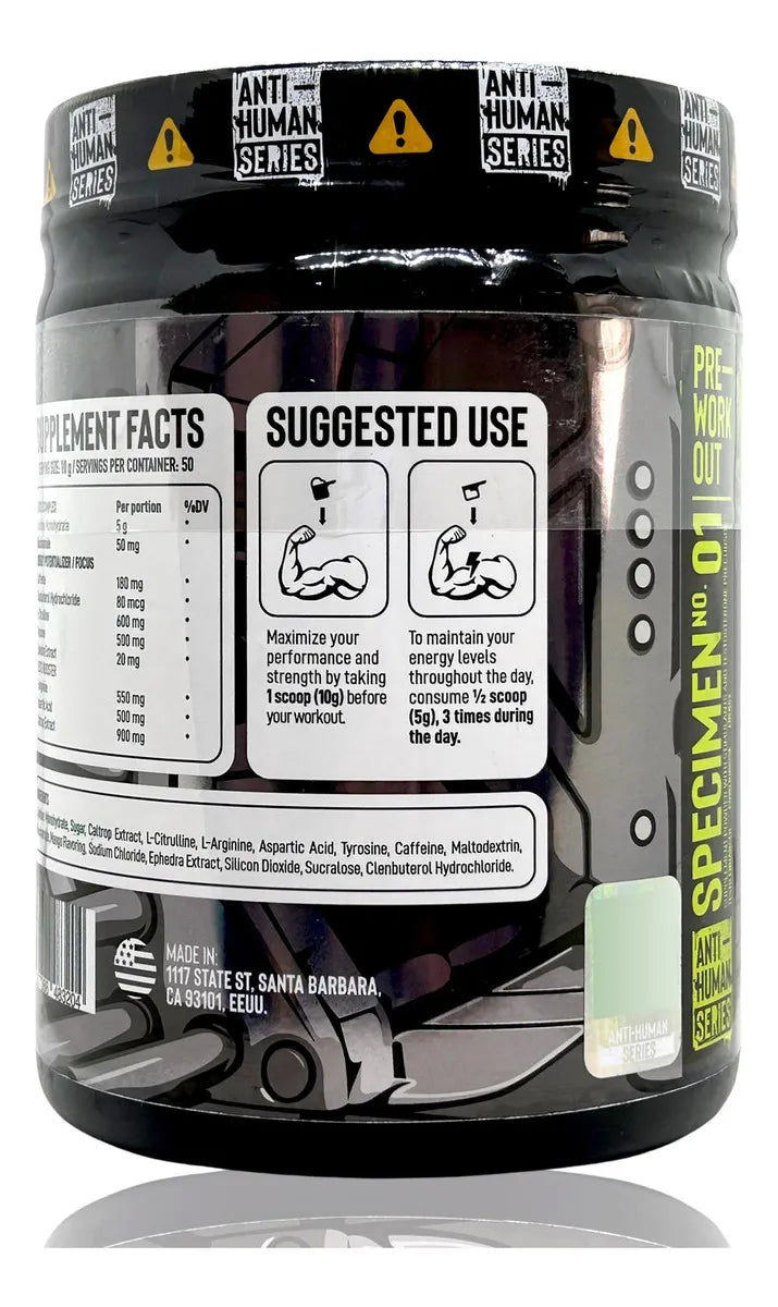 AntiHuman Specimen No. 01 Pre-Workout 50 Porciones - Mango