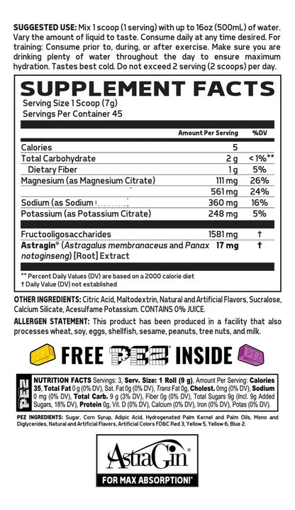 Glaxon PEZ Astrolyte 315g - Uva - 45 Porciones