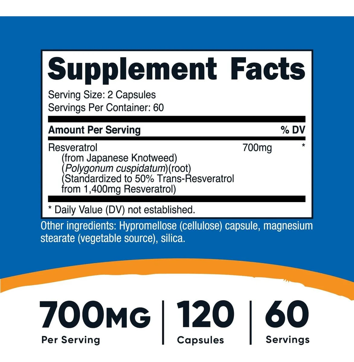 Nutricost Resveratrol 700mg 120 Cápsulas
