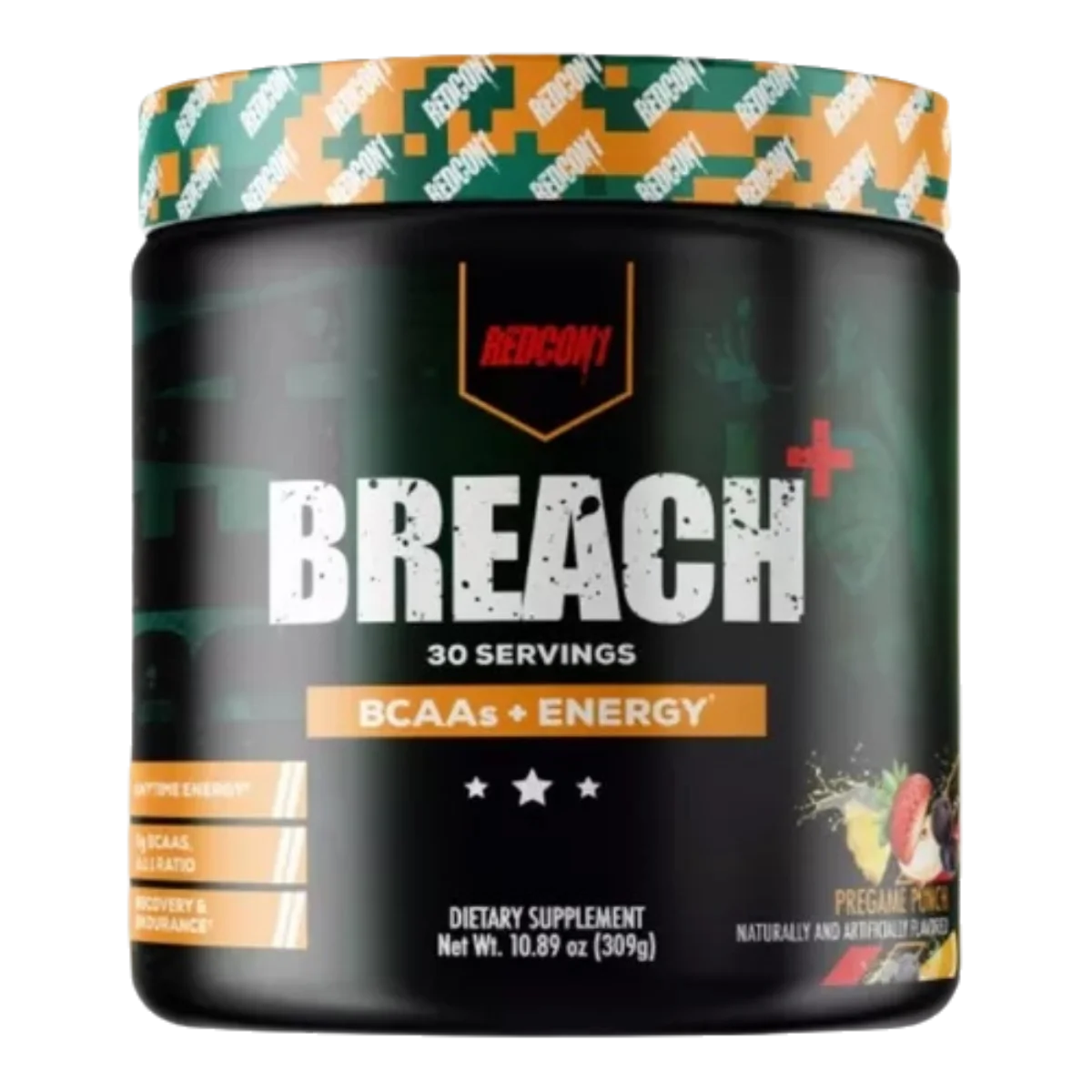 Redcon1 Breach BCAA Energy - 30 Servicios, Sabor Pregame Punch