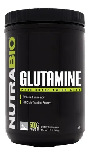 NutraBio L-Glutamina 500g - 100 Porciones Sin Sabor