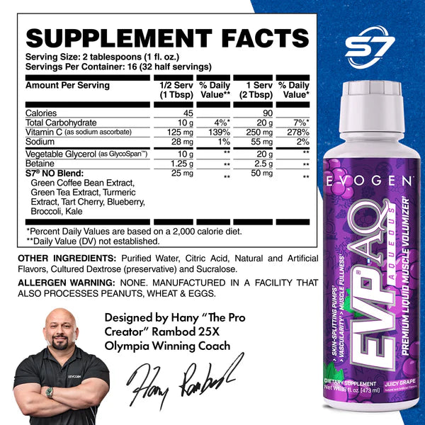 Evogen EVP AQ Grape Liquid Glycerol Muscle Volumizer - MarketFit