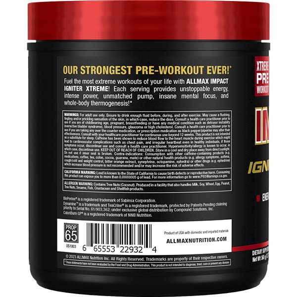 Impact Igniter Xtreme - Suplemento Pre-Entrenamiento