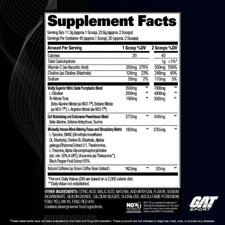 NITRAFLEX BLACK | Pre-entreno extremo 40 servicios - MarketFit