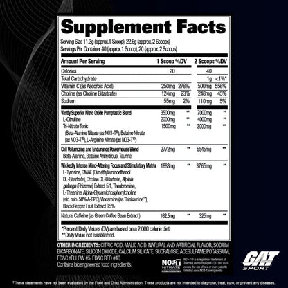 NITRAFLEX BLACK | Pre-entreno extremo 40 servicios - MarketFit