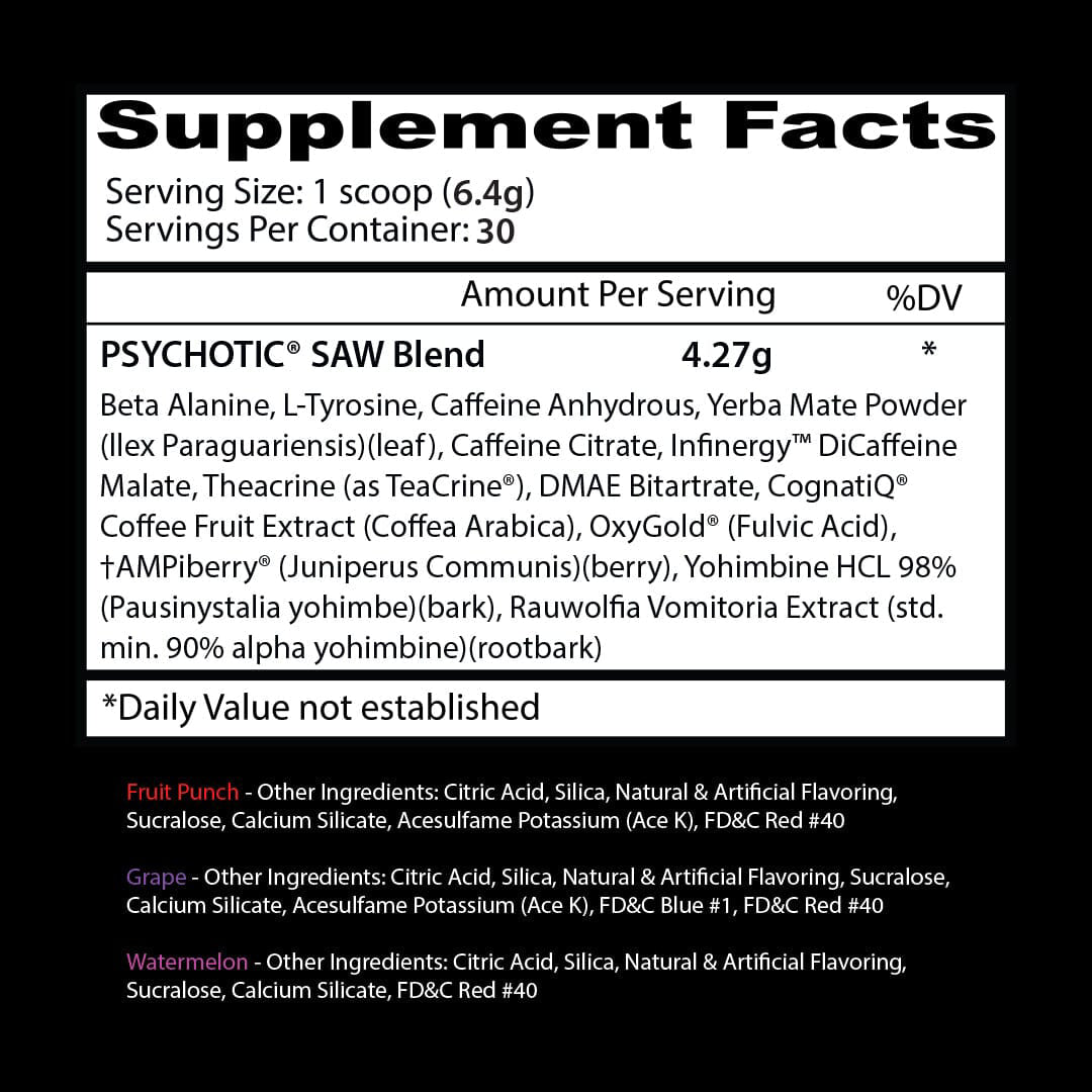 PSYCHOTIC SAW | Pre-entreno 30 servicios - MarketFit