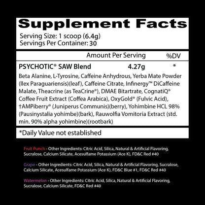 PSYCHOTIC SAW | Pre-entreno 30 servicios - MarketFit