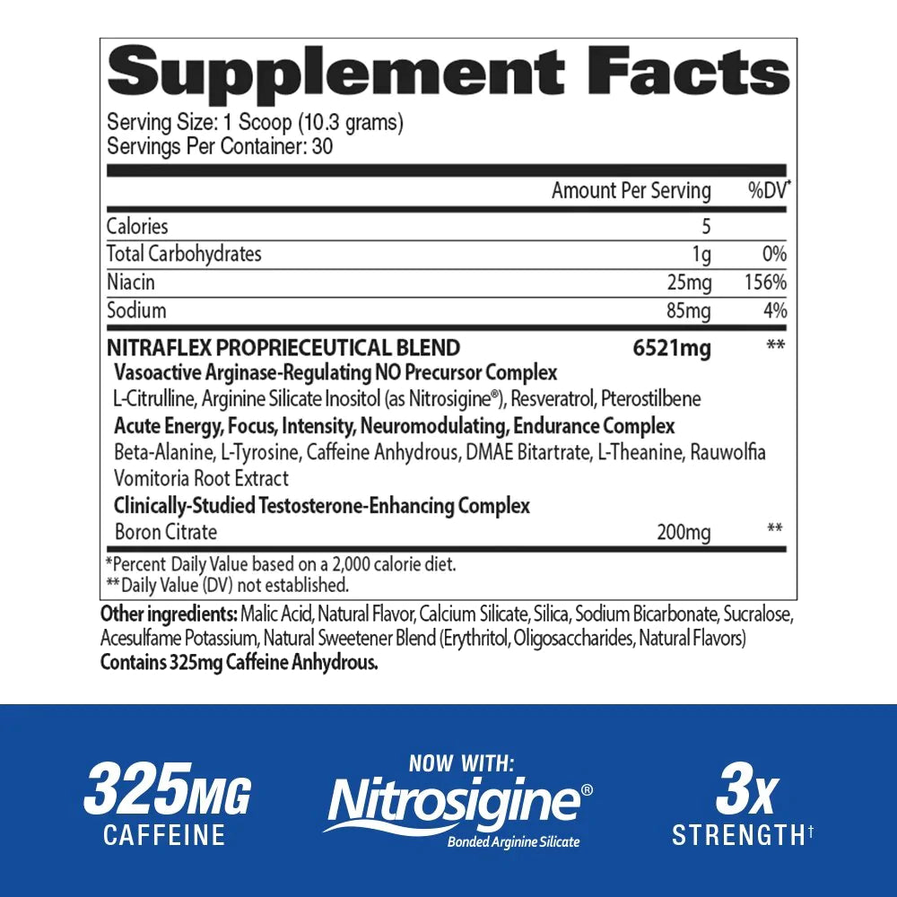 NITRAFLEX | Pre-entreno con precursor de test 30 servicios - MarketFit